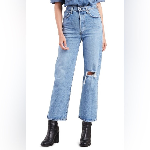 Levi's Ribcage Straight Jean size 27 in blue denim - Picture 2 of 15